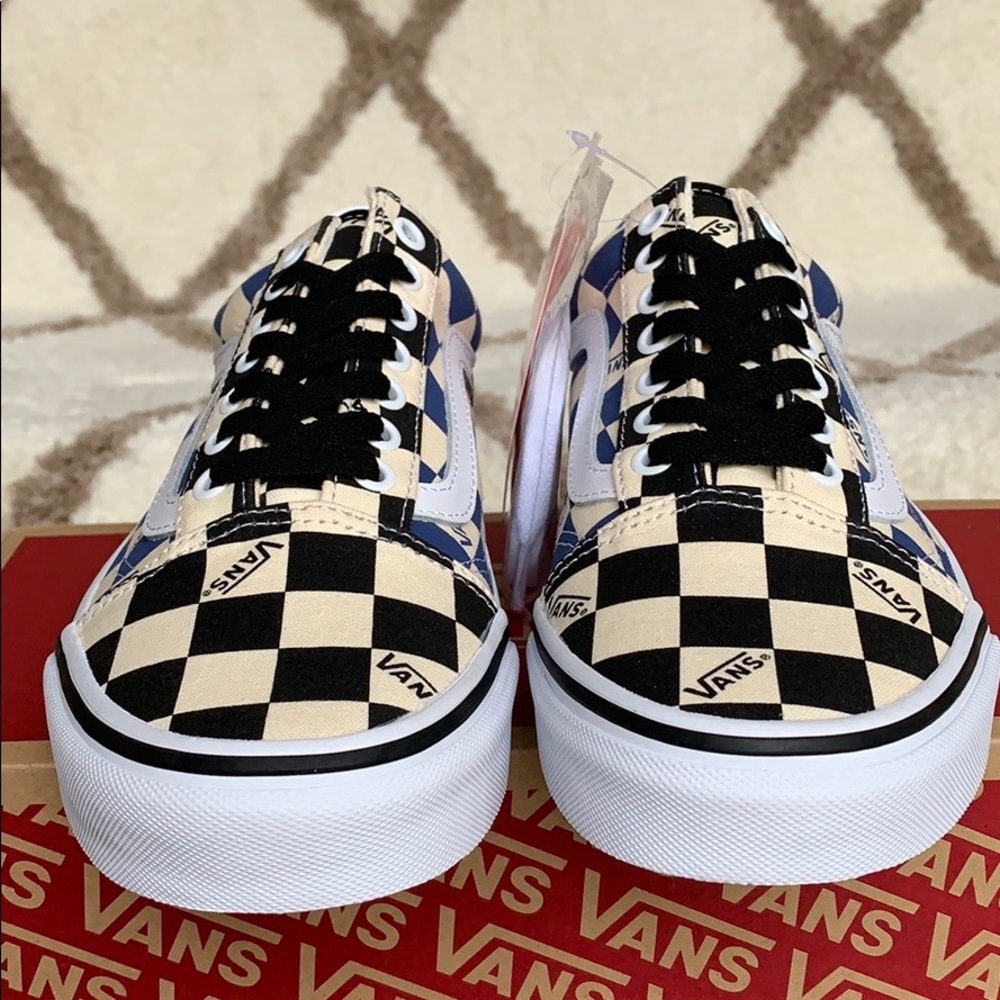 ••VANS OLD SKOOL BIG CHECK black/navy WMNS - Picture 6 of 16